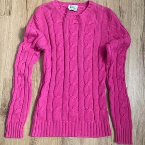 Lilly Pulitzer 100% Cashmere Sweater Cable Knit Pink